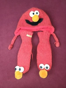 Elmo beanie + mitts Delux wool blend hand made warm knit M/L ski outdoor youth - Picture 1 of 12