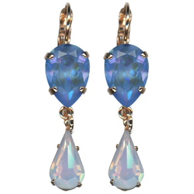 Pendientes Mariana Preciosos Ópalo Azul y Ópalo Rosa Cristales Austriacos Azul Morfo... Foto 1 de 3