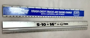 Chevy Trucks Advertising Promo Ruler Lot of 2 CAT S-10             A1 - Picture 1 of 8