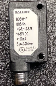 BALLUFF BOS 5K-NS-RH12-S75 BOS011F Photoelectric Diffuse Sensor NPN 20-200mm - Picture 1 of 8