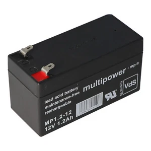 Multipower MP1.2-12 Blei Akku mit 4,8mm Faston Steckkontakten mit VDS Zulassung - Bild 1 von 9