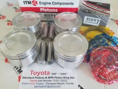 Toyota 22R Engines 85-95 Standard Pistons & Ring Set - Pickup 85-95,4Runner 85- - Image 1 of 4