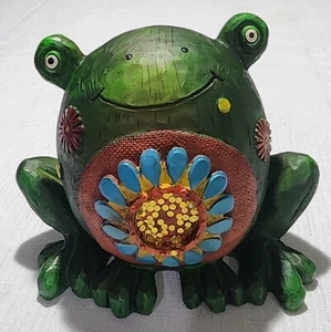 Rana, arte popular tallado en madera pintado a mano para jardín, nunca usado  - Imagen 1 de 14