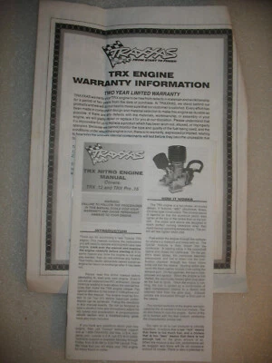 Vintage Traxxas TRX Nitro Engine Manual TRX .12 & TRX Pro .15 + 1997 Part List - Image 1 of 4