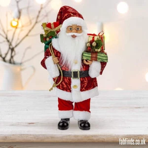 Decoración de Navidad de pie de Papá Noel de lentejuelas de lujo - Imagen 1 de 2