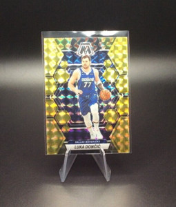 2022-23 Panini Mosaic Luka Doncic Reactive Yellow Prizm #1 Dallas Mavericks