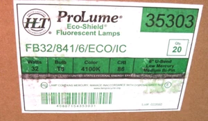 Halco FB32/841/6/ECO 32 22.6 in Fluorescent T8 4100K Med Bi-Pin G13 Tube U Bend - Picture 1 of 8
