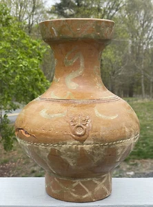 Antique Ancient Chinese Eastern Han Earthenware Lead Glazed Zhong Vase Jar - Picture 1 of 24