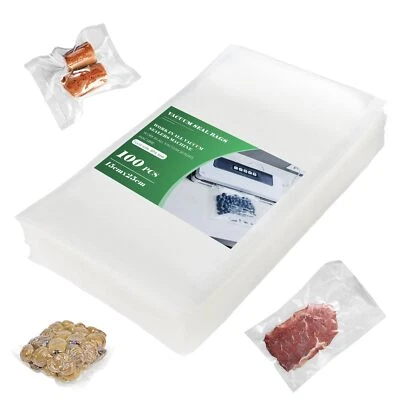 100 Sacs Sous Vide Alimentaire Sachet Film Congelation Mise Poche Vide 15cm X... - Photo 1/4