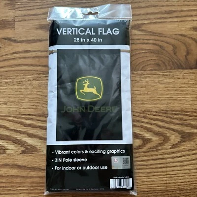 New! John Deere Vertical Flag 28 inch x 40 Inch - Image 1 of 2