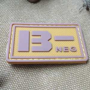 B- NEG USA ARMY BLOOD GROUP BLOOD TYPE 3D PVC PATCH BADGE HOOK - Picture 1 of 4