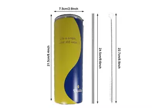 Stainless Steel Tumbler Cups 20 oz Life is Simple, Quote water, W/ straw - Picture 1 of 6