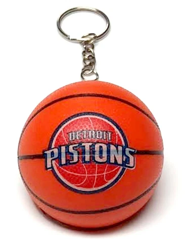 DETROIT PISTONS KEYCHAIN NBA MINI 2" ROUND BASKETBALL RETIRED 2015 DECORATION Cover