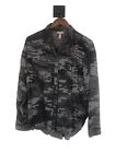 Knox Rose Shirt Womens Large Camo Floral Embroidered Gray  Long Sleeve  High Low