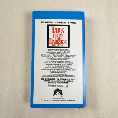 Tales From The Darkside The Movie VHS Promo Screener Advance 1990 Screening Copy Foto 1 de 4