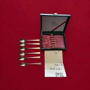 Vintage graviert Silber Korea Demitasse Löffel 6er Set in Box aus Korea Bilder - Bild 1 von 19