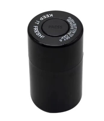 Airtight Stash Can - Black, large, press-button airtight storage canister - Image 1 of 4