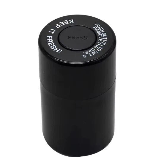 Airtight Stash Can - Black, large, press-button airtight storage canister - Image 1 of 4