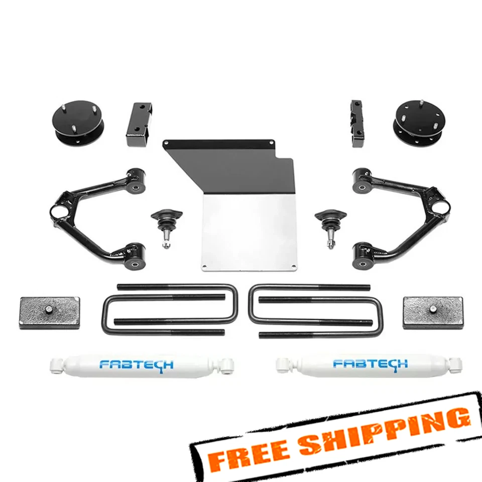 Fabtech 4"x1.5" Front & Rear Suspension Lift Kit for 07-13 Chevy Silverado 1500 Foto 1 de 2