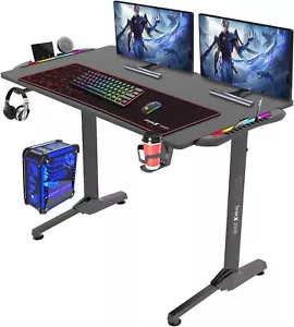Gaming Tisch mit LED Gaming Schreibtisch ergonomischer Computertisch PC Tisch - Bild 1 von 7