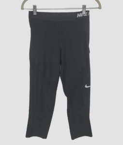 NIKE Women Size M Black Skinny Legging Mid Rise Elastic Waist Pull On 321P - Picture 1 of 4