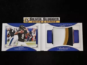2020 Lamar Jackson National Treasures geschätzte Patches Broschüre/10 3 Farben SP - Bild 1 von 2