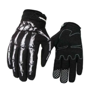 Outdoor Men Cycling Bike Full Finger Gloves Motorcycle Skull Bone Skeleton Goth