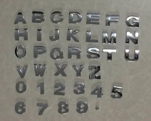 Cromo Metal 3D Autoadhesivo Letra Número Coche Insignia Puerta Pegatina para Hogar Auto - Imagen 1 de 1