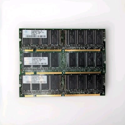 3*Nanya 256MB , PC-133U , SDRAM , 168 pin , Model # NT256S64V8HC0G-75B - Image 1 of 2