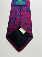 Vintage-New Cond. ETRO Vivid Multicolor Silk Print Tie 56x3.5” 
