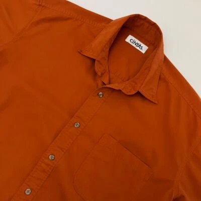 Cintas Mens Rust Short Sleeve Button Down Work Shirt, Cintas Mens Work 408 - Image 1 of 4