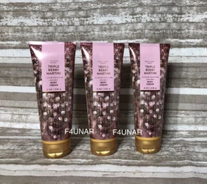 3 New Bath & Body Works TRIPLE BERRY MARTINI 24 Hr Ultra Shea Body Cream - Picture 1 of 3