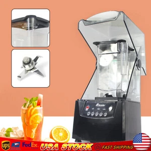 Frullatore Commerciale 2600W Resistente Con Scudo Silenzioso Contenitore Suono 1,8L 110V - Foto 1 di 14