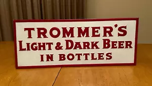Rare Vintage TROMMER'S Light & Dark Beer JAWIN Embossed Metal Advertising Sign - Picture 1 of 12