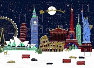 Traditional Christmas Advent Calendar Famous Monuments & Buildings NO TREATS - Picture 1 of 2