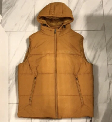 Tommy Hilfiger Chaleco acolchado con capucha para hombre Marrón $179 Nuevo Foto 1 de 4