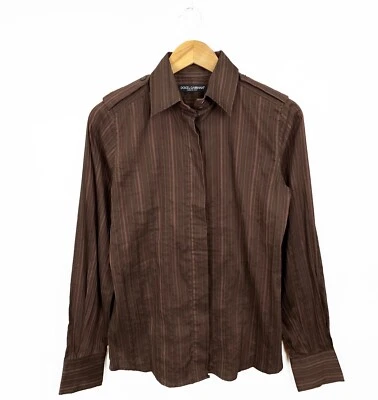 Camisa vintage con botones a rayas para mujer Dolce Gabbana hecha en Italia talla IT 40 Foto 1 de 4