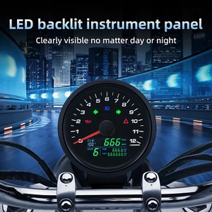 85mm LCD Motorcycle Digital GPS Speedometer MPH Km/H with Tachometer &Fuel Gauge - Imagen 1 de 16