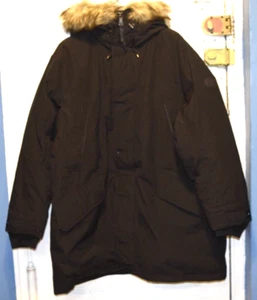Men's-Polo Ralph Lauren-Down-Black-Parka-Coat-Jacket-Hood-Fur-2XB-NWOT - Picture 1 of 7