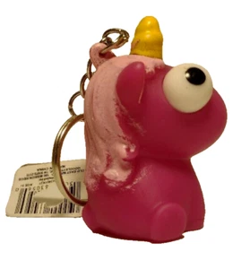 Pink Unicorn Rubber Toy Squeeze Eyes Pop Out Keychain Stress Fidget Tiny 2" - Picture 1 of 7