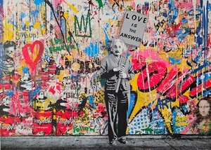 Mr. Brainwash M=bw² Collage Einstein Love is the Answer HAND SIGNED art 68/79 - Picture 1 of 14