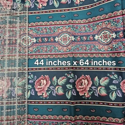 Edredón De Colección Cranston Print Works Company Tela Rosa Floral Cachemira Algodón 44"x64" Foto 1 de 4