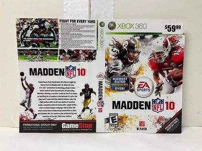 Case Art Only Madden 10 NFL Football XBOX 360 GameStop Display Promo Promotional - Image 1 of 2