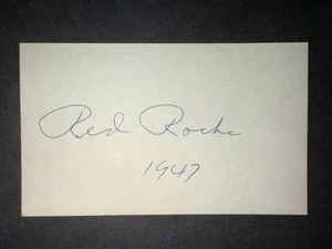1940er NBA: Red Rocha, signierte 3x5 Karte, gestorben 2010 - Bild 1 von 1