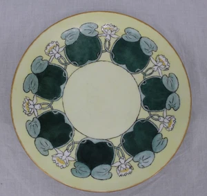 Vintage J.P. L. France Art Nouveau Plate 9" Water Lily Hand Painted Porcelain - Picture 1 of 5