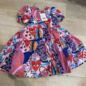 LOLA AND THE BOYS ABSTRAKTES HERZ KLEID NEU 4T NEU - Bild 1 von 9