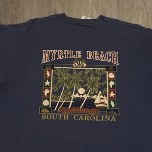 Camiseta Vintage Myrtle Beach Vela Adulto XL 90s Doble Cara Punto Único - Imagen 1 de 6