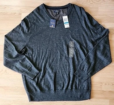 Suéter para hombre mezcla de lana merino XL gris oscuro nuevo ajuste regular peso ligero Foto 1 de 4
