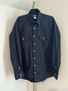 Vintage Schaefer Western Shirt High Lonesome Men Pearl Snap Black Large L USA - Picture 1 of 4