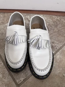 Dr. Martens White Leather Slip-On Loafers Sz.7 - Picture 1 of 5